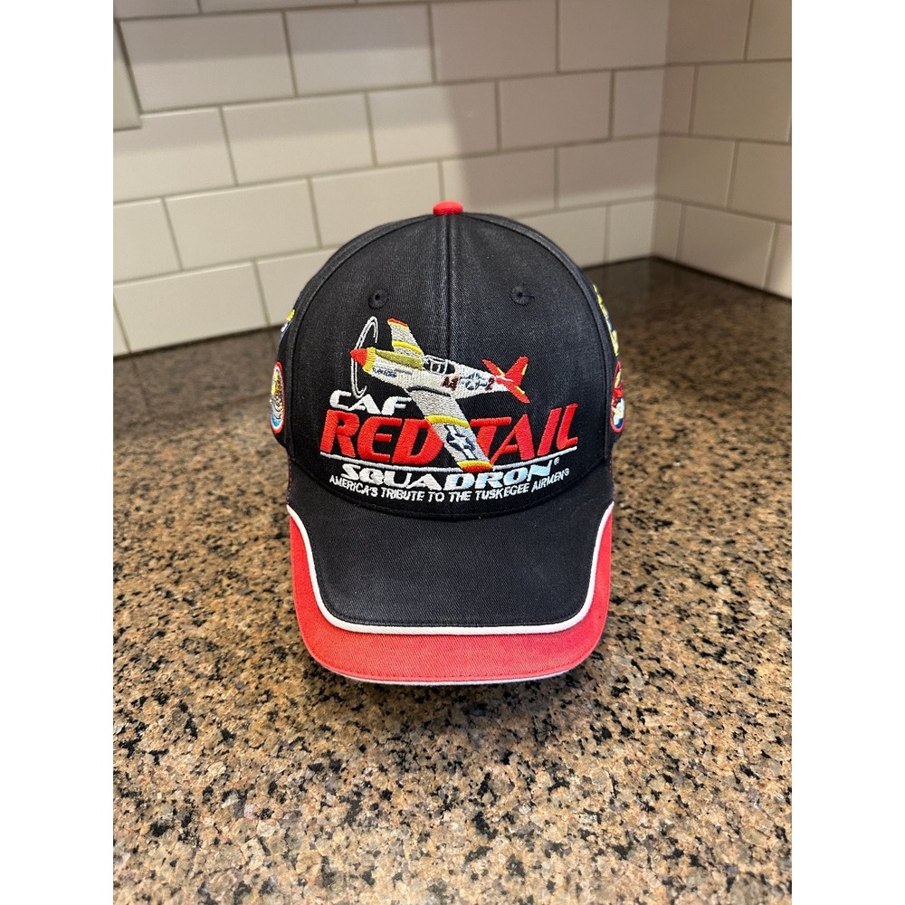 CAF Red Tail Squadron Tuskegee Airmen Baseball Cap Men OS Black Cotton